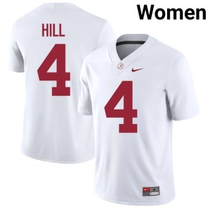 Player College Football White Daniel Hill Women's Roll Tide #4 Jerseys 294955-835