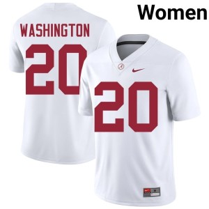 Stitched White Dre Washington Women #20 College Football Bama Jerseys 313464-275