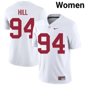 Official College Football Edric Hill Women's Alabama #94 White Jersey 762697-467