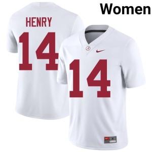 Alumni College Football White Women's #14 Fatutoa Henry UA Crimson Tide Jersey 436958-652