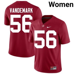 Embroidery Geno VanDeMark Crimson Womens College Football #56 Bama Jerseys 370076-195