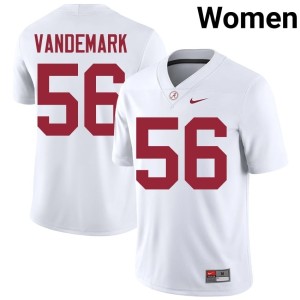 Replica Womens College Football Bama Geno VanDeMark White #56 Jerseys 769920-292