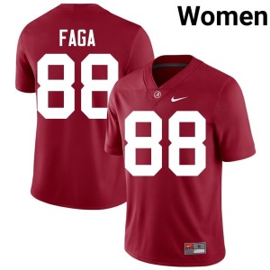 University #88 Bama Crimson Women College Football Isaia Faga Jersey 168655-812
