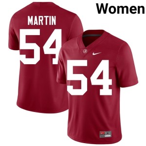 2026 #54 UA Crimson Tide Crimson College Football Women JD Martin Jersey 494645-409