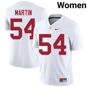 Player #54 Crimson Tide College Football Womens JD Martin White Jersey 856700-184