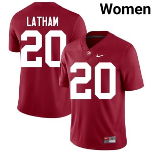 Stitched College Football Crimson Tide Jah-Marien Latham Womens #20 Crimson Jersey 477275-663