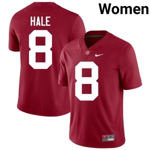 NCAA #8 Crimson College Football Womens Jalen Hale Bama Jerseys 462207-432