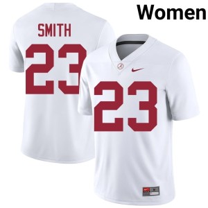 2026-27 College Football #23 Alabama Crimson Tide James Smith Women's White Jersey 120951-733