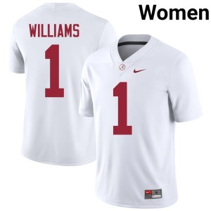 University College Football #1 White Jameson Williams Women's University of Alabama Jersey 450525-636