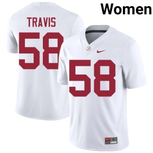 Player Jamison Travis #58 Women College Football White UA Crimson Tide Jerseys 392935-355
