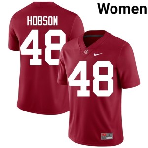 Alumni College Football Crimson #48 Jayden Hobson Womens UA Crimson Tide Jerseys 577847-750