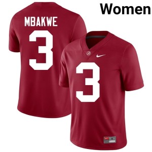 2026 Jaylen Mbakwe Crimson Bama College Football #3 Women's Jersey 623037-662