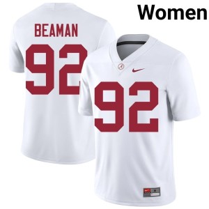 Stitched White College Football Bama Women's Jeremiah Beaman #92 Jersey 156321-155