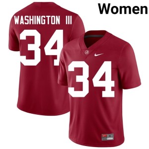 University Alabama Crimson Tide Jessie Washington III #34 Womens Crimson College Football Jerseys 595746-644