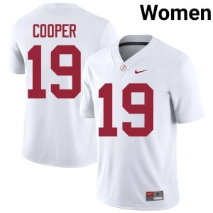 Official John Cooper White Bama Women's College Football #19 Jerseys 776800-474