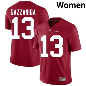 Replica Womens Bama John Gazzaniga College Football #13 Crimson Jersey 232201-464