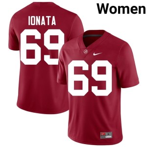 High School Joseph Ionata College Football Crimson #69 Alabama Women's Jersey 280805-696
