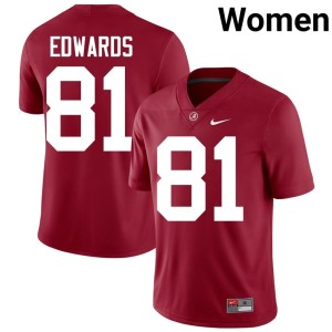 Alumni Womens Kaleb Edwards College Football Crimson #81 Go Bama Jerseys 155533-577