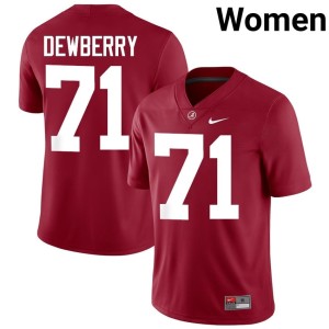 Alumni College Football #71 Roll Tide Kam Dewberry Crimson Women Jerseys 422350-454
