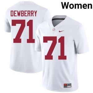 Alumni College Football White Alabama Crimson Tide Kam Dewberry #71 Women's Jerseys 622240-177
