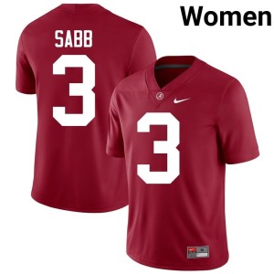 Stitched #3 Keon Sabb Crimson College Football Womens University of Alabama Jerseys 884728-469