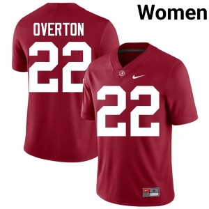 Official Crimson College Football #22 Bama LT Overton Womens Jerseys 294033-955