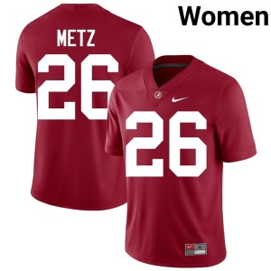 Stitched Alabama Luke Metz Women #26 College Football Crimson Jersey 775009-441