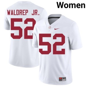 High School UA White Mal Waldrep Jr. #52 Women College Football Jerseys 759056-280