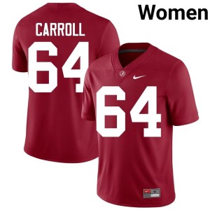 Stitched Michael Carroll Roll Tide Women College Football #64 Crimson Jerseys 164314-322