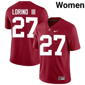 Replica Crimson #27 Alabama College Football Michael Lorino III Womens Jersey 381945-355