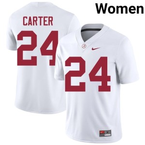 Game Noah Carter #24 College Football Womens University of Alabama White Jersey 930781-695