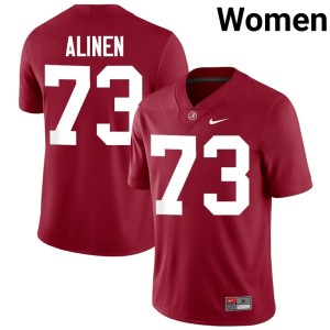 Replica #73 Olaus Alinen College Football Women's Bama Crimson Jerseys 243492-135