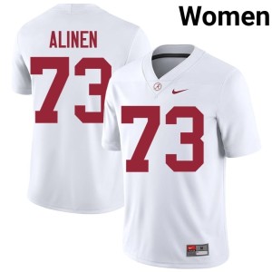 University College Football #73 Women Olaus Alinen White The Tide Jerseys 801294-798