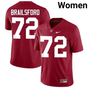 Official Parker Brailsford #72 College Football Alabama Women Crimson Jersey 975146-125