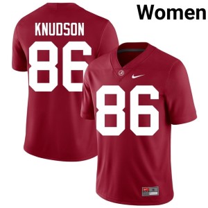 NCAA Womens Bama Peter Knudson Crimson #86 College Football Jersey 339034-905