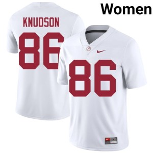 NCAA White Women's College Football #86 Roll Tide Peter Knudson Jersey 550255-773