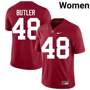 Official Bama Prince Butler Women's Crimson #48 College Football Jerseys 383068-123