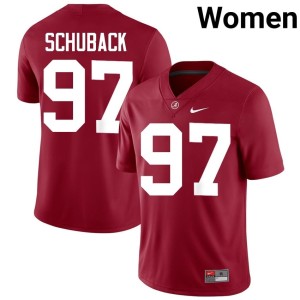 Stitched Alabama Crimson Tide College Football Reid Schuback #97 Crimson Women's Jerseys 465462-566