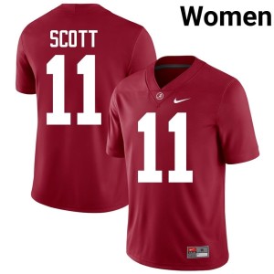High School #11 Rico Scott Women College Football Go Bama Crimson Jersey 804553-410