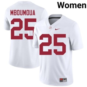Limited College Football White Steve Bolo Mboumoua Crimson Tide #25 Women Jersey 607002-346