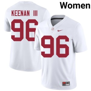 University White #96 Tim Keenan III Women College Football Bama Jersey 741112-549