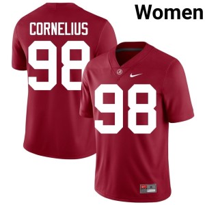 Stitched #98 UA College Football Crimson Womens Tucker Cornelius Jersey 958274-898
