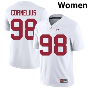 2026 White Go Bama Tucker Cornelius College Football #98 Womens Jersey 676072-327