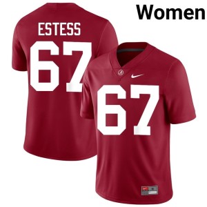 NCAA Alabama Crimson Tide #67 Crimson Wade Estess Women College Football Jersey 735043-527