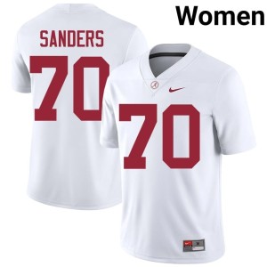 Alumni College Football #70 William Sanders Bama Women's White Jersey 656492-910