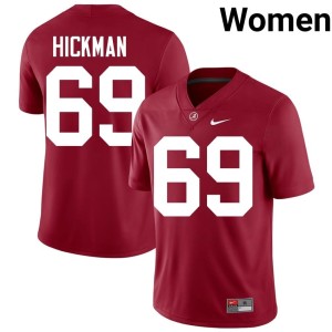 University University of Alabama Womens College Football Crimson Baker Hickman #69 Jersey 171225-422