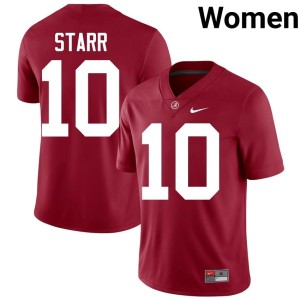 Official College Football #10 Bart Starr Alabama Crimson Tide Women Crimson Jersey 374952-600