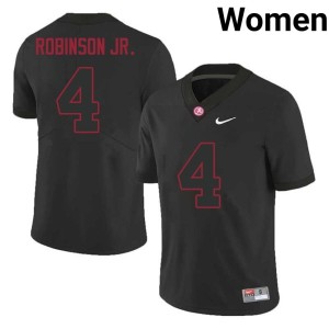Limited #4 UA Brian Robinson Jr. College Football Black Women Jerseys 474558-989