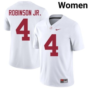 High School Brian Robinson Jr. White Womens #4 Bama College Football Jerseys 463426-727