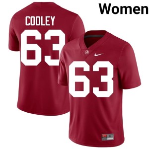 Stitched Roll Tide Bryson Cooley Women Crimson College Football #63 Jerseys 426981-575